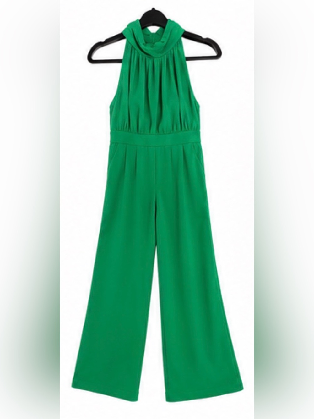 Entro NWT Powerful Enough Green Halter Wide Leg Jumpsuit Small